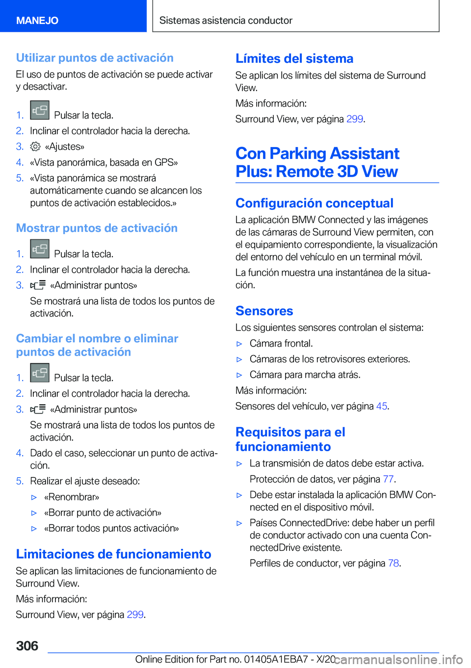BMW 3 SERIES 2021  Manuales de Empleo (in Spanish) �U�t�i�l�i�z�a�r��p�u�n�t�o�s��d�e��a�c�t�i�v�a�c�i�