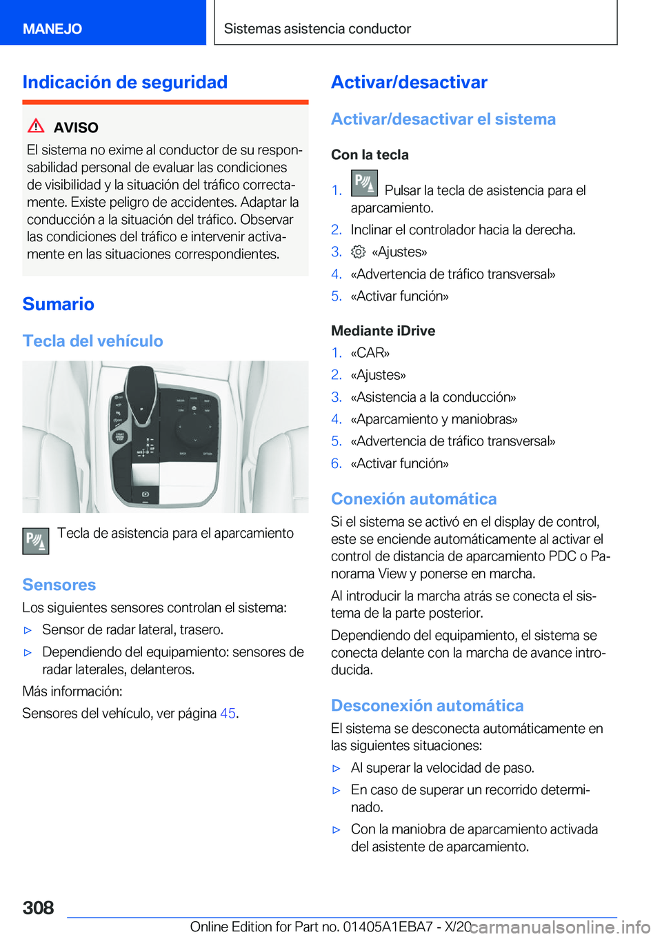 BMW 3 SERIES 2021  Manuales de Empleo (in Spanish) �I�n�d�i�c�a�c�i�