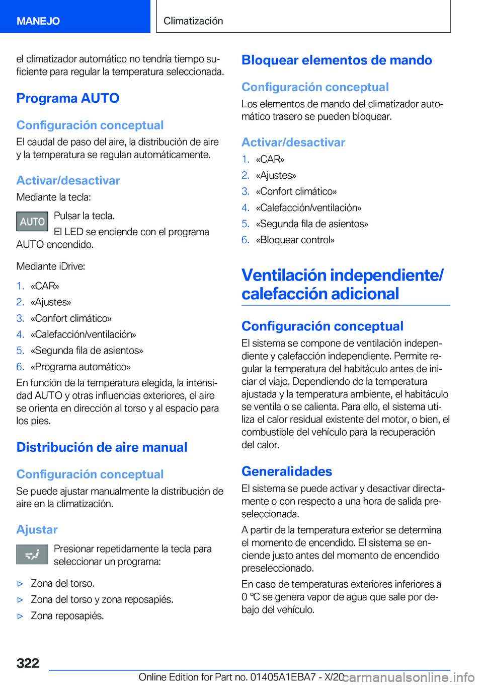 BMW 3 SERIES 2021  Manuales de Empleo (in Spanish) �e�l��c�l�i�m�a�t�i�z�a�d�o�r��a�u�t�o�m�