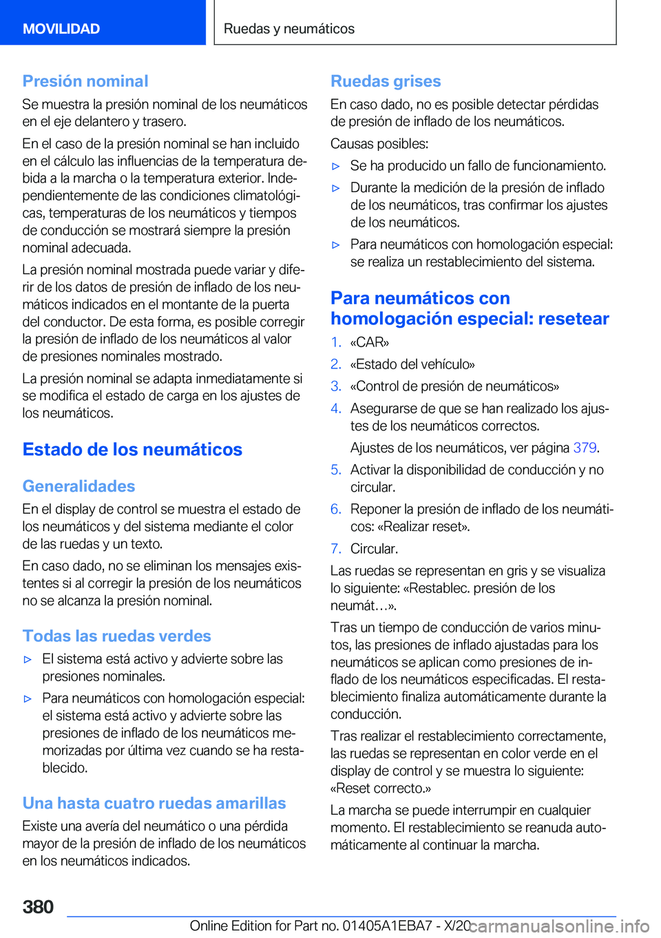 BMW 3 SERIES 2021  Manuales de Empleo (in Spanish) �P�r�e�s�i�