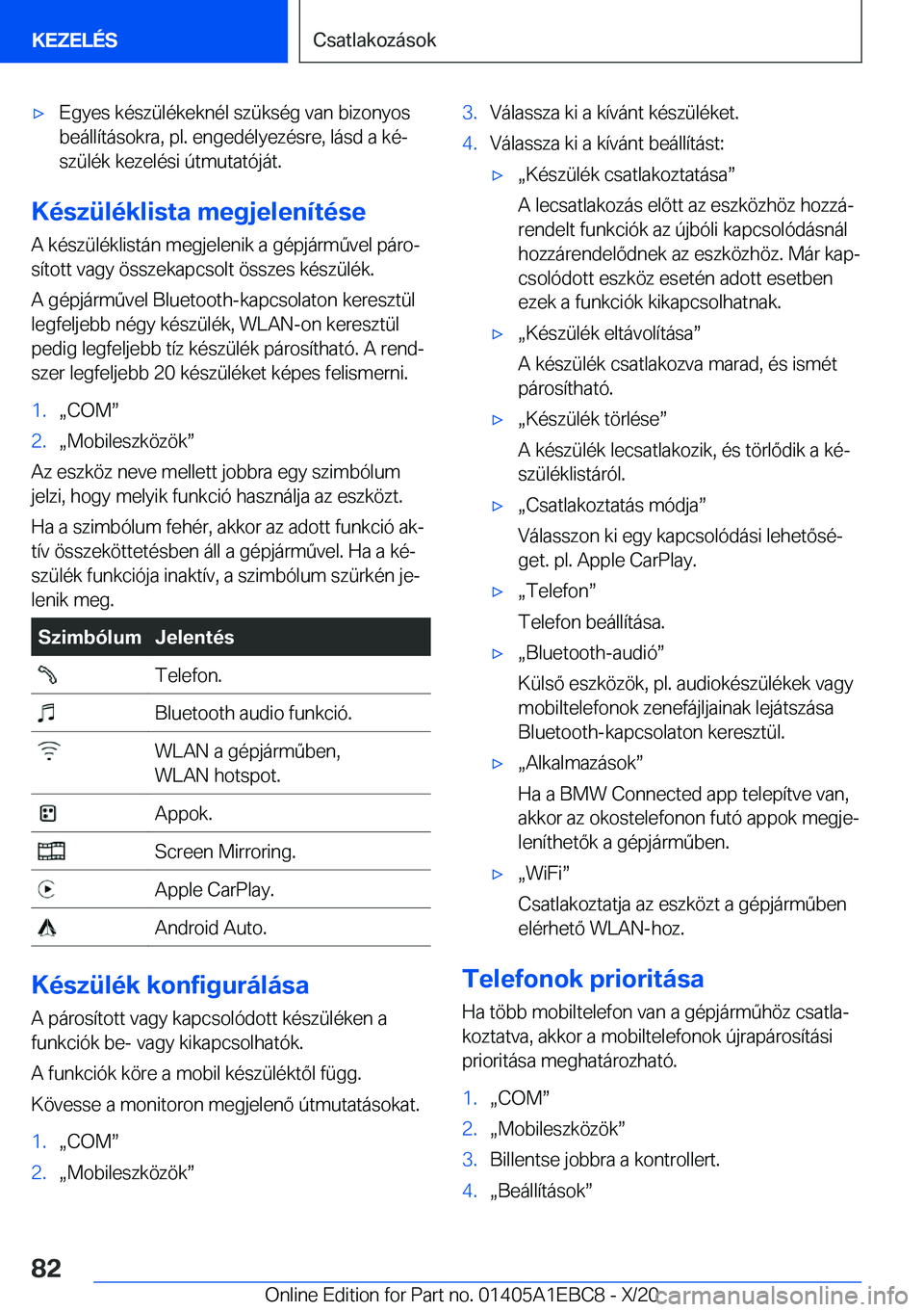 BMW 3 SERIES 2021  Kezelési útmutató (in Hungarian) 'x�E�g�y�e�s��k�