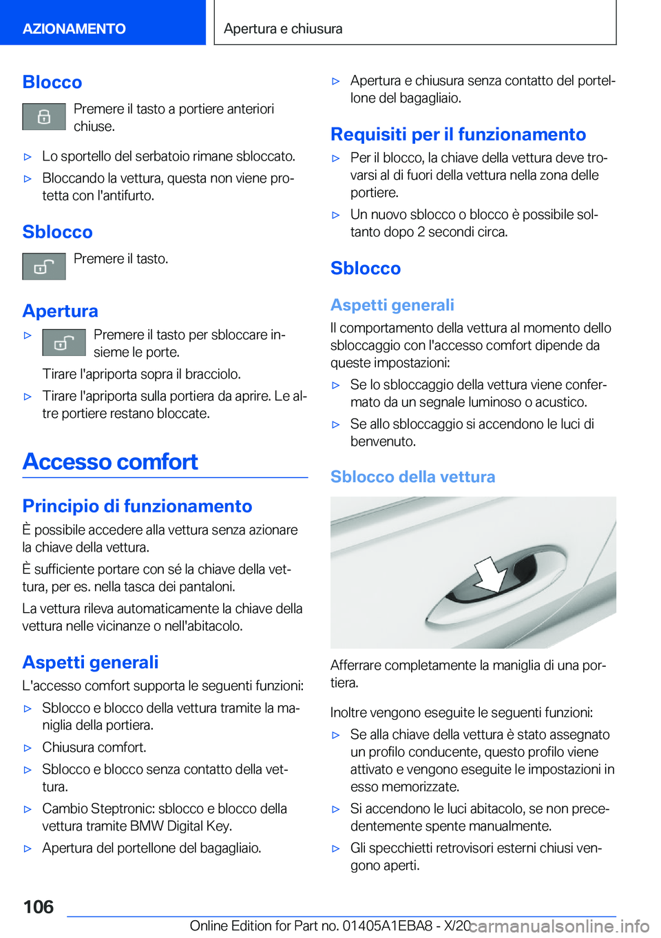 BMW 3 SERIES 2021  Libretti Di Uso E manutenzione (in Italian) �B�l�o�c�c�o�P�r�e�m�e�r�e��i�l��t�a�s�t�o��a��p�o�r�t�i�e�r�e��a�n�t�e�r�i�o�r�i�c�h�i�u�s�e�.'x�L�o��s�p�o�r�t�e�l�l�o��d�e�l��s�e�r�b�a�t�o�i�o��r�i�m�a�n�e��s�b�l�o�c�c�a�t�o�.'x