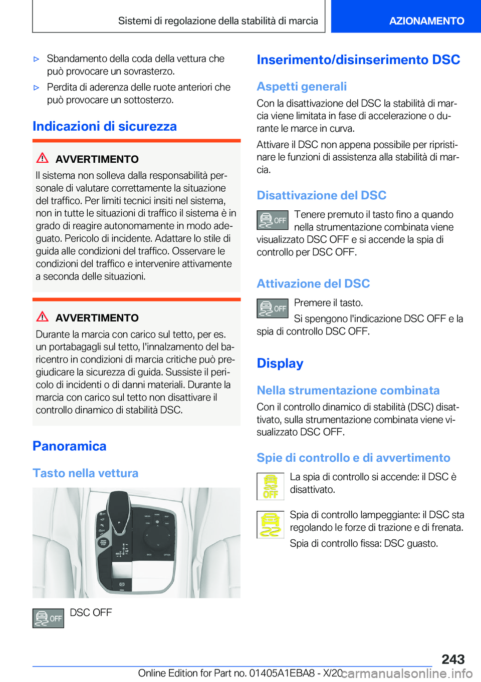 BMW 3 SERIES 2021  Libretti Di Uso E manutenzione (in Italian) 'x�S�b�a�n�d�a�m�e�n�t�o��d�e�l�l�a��c�o�d�a��d�e�l�l�a��v�e�t�t�u�r�a��c�h�e
�p�u�