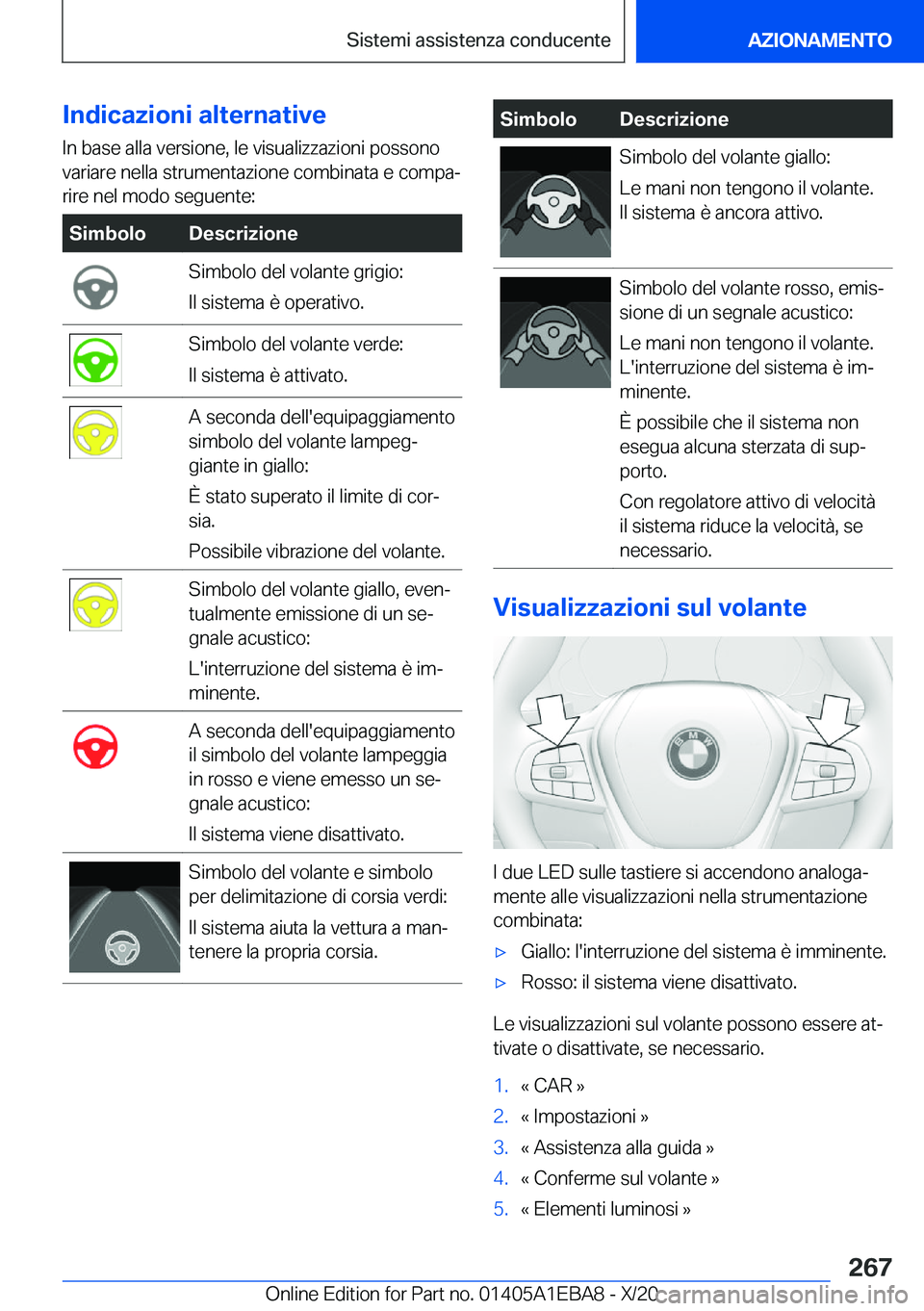 BMW 3 SERIES 2021  Libretti Di Uso E manutenzione (in Italian) �I�n�d�i�c�a�z�i�o�n�i��a�l�t�e�r�n�a�t�i�v�e
�I�n��b�a�s�e��a�l�l�a��v�e�r�s�i�o�n�e�,��l�e��v�i�s�u�a�l�i�z�z�a�z�i�o�n�i��p�o�s�s�o�n�o �v�a�r�i�a�r�e��n�e�l�l�a��s�t�r�u�m�e�n�t�a�z�i�o�n