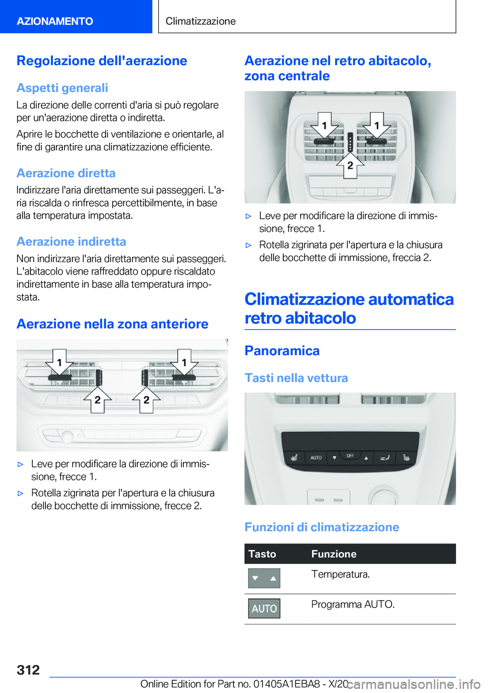 BMW 3 SERIES 2021  Libretti Di Uso E manutenzione (in Italian) �R�e�g�o�l�a�z�i�o�n�e��d�e�l�l�'�a�e�r�a�z�i�o�n�e
�A�s�p�e�t�t�i��g�e�n�e�r�a�l�i �L�a��d�i�r�e�z�i�o�n�e��d�e�l�l�e��c�o�r�r�e�n�t�i��d�'�a�r�i�a��s�i��p�u�