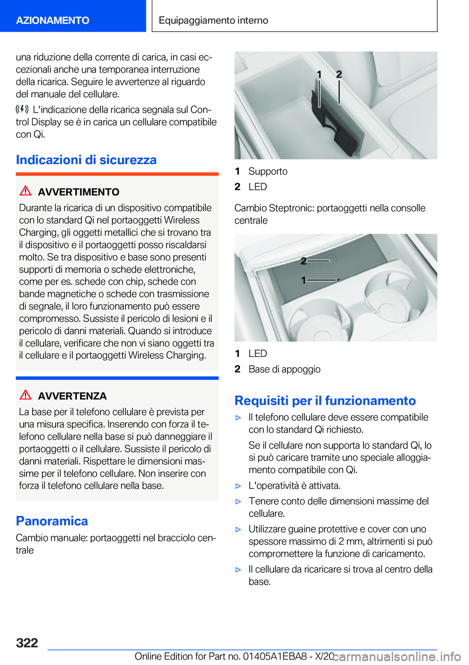 BMW 3 SERIES 2021  Libretti Di Uso E manutenzione (in Italian) �u�n�a��r�i�d�u�z�i�o�n�e��d�e�l�l�a��c�o�r�r�e�n�t�e��d�i��c�a�r�i�c�a�,��i�n��c�a�s�i��e�cª�c�e�z�i�o�n�a�l�i��a�n�c�h�e��u�n�a��t�e�m�p�o�r�a�n�e�a��i�n�t�e�r�r�u�z�i�o�n�e�d�e�l�l�a�
