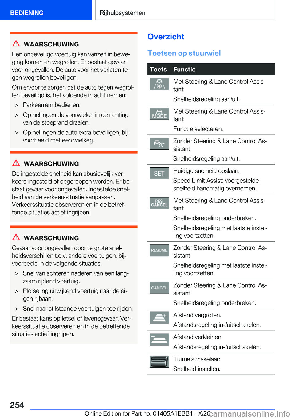 BMW 3 SERIES 2021  Instructieboekjes (in Dutch) �W�A�A�R�S�C�H�U�W�I�N�G
�E�e�n��o�n�b�e�v�e�i�l�i�g�d��v�o�e�r�t�u�i�g��k�a�n��v�a�n�z�e�l�f��i�n��b�e�w�ej �g�i�n�g��k�o�m�e�n��e�n��w�e�g�r�o�l�l�e�n�.��E�r��b�e�s�t�a�a�t��g�e�v�a�a�r