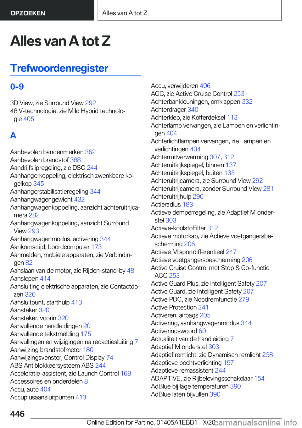 BMW 3 SERIES 2021  Instructieboekjes (in Dutch) �A�l�l�e�s��v�a�n��A��t�o�t��Z
�T�r�e�f�w�o�o�r�d�e�n�r�e�g�i�s�t�e�r�0�-�9
�3�D��V�i�e�w�,��z�i�e��S�u�r�r�o�u�n�d��V�i�e�w� �2�9�2�
�4�8��V�-�t�e�c�h�n�o�l�o�g�i�e�,��z�i�e��M�i�l�d��H