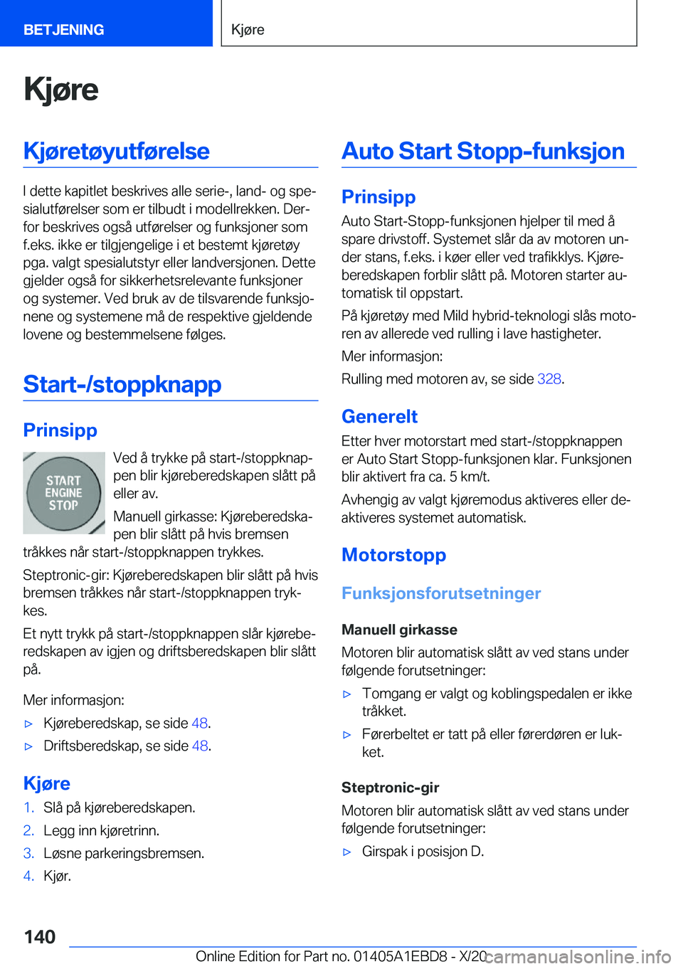 BMW 3 SERIES 2021  InstruksjonsbØker (in Norwegian) �K�j�