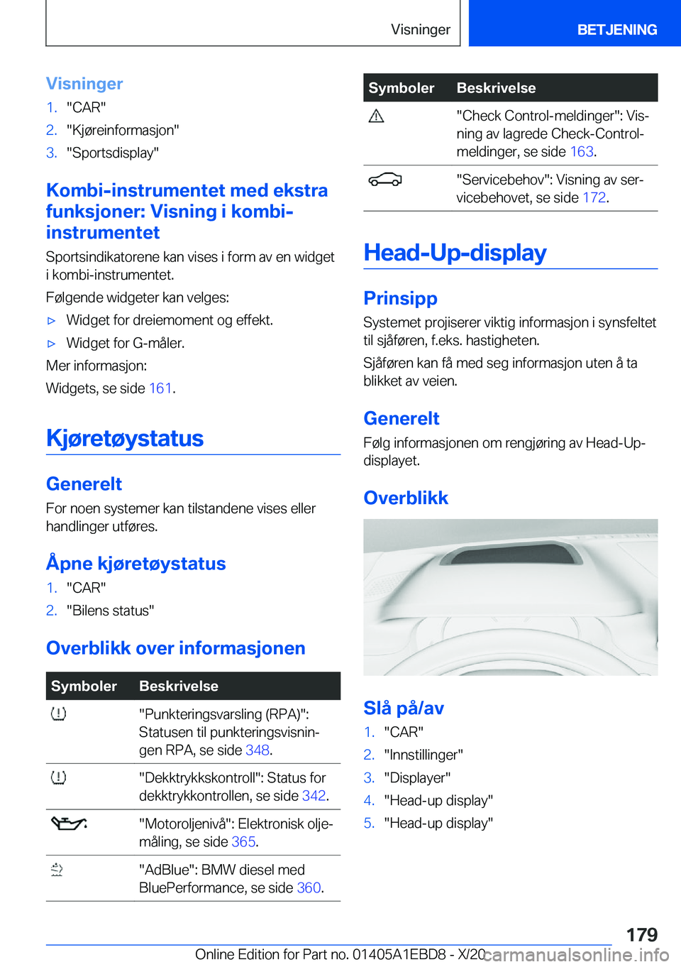 BMW 3 SERIES 2021  InstruksjonsbØker (in Norwegian) �V�i�s�n�i�n�g�e�r�1�.��C�A�R��2�.��K�j�
