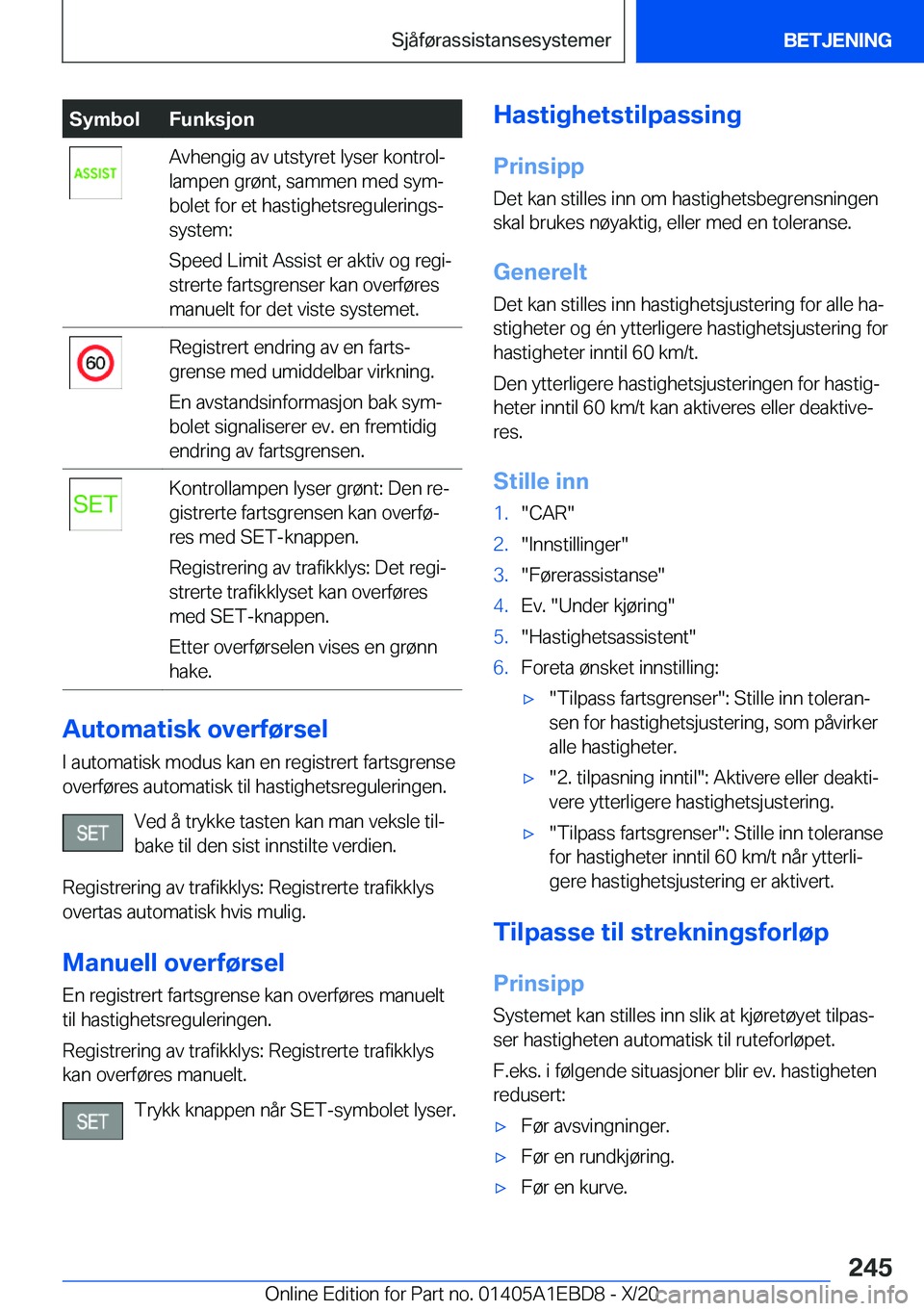 BMW 3 SERIES 2021  InstruksjonsbØker (in Norwegian) �S�y�m�b�o�l�F�u�n�k�s�j�o�n�A�v�h�e�n�g�i�g��a�v��u�t�s�t�y�r�e�t��l�y�s�e�r��k�o�n�t�r�o�lj
�l�a�m�p�e�n��g�r�