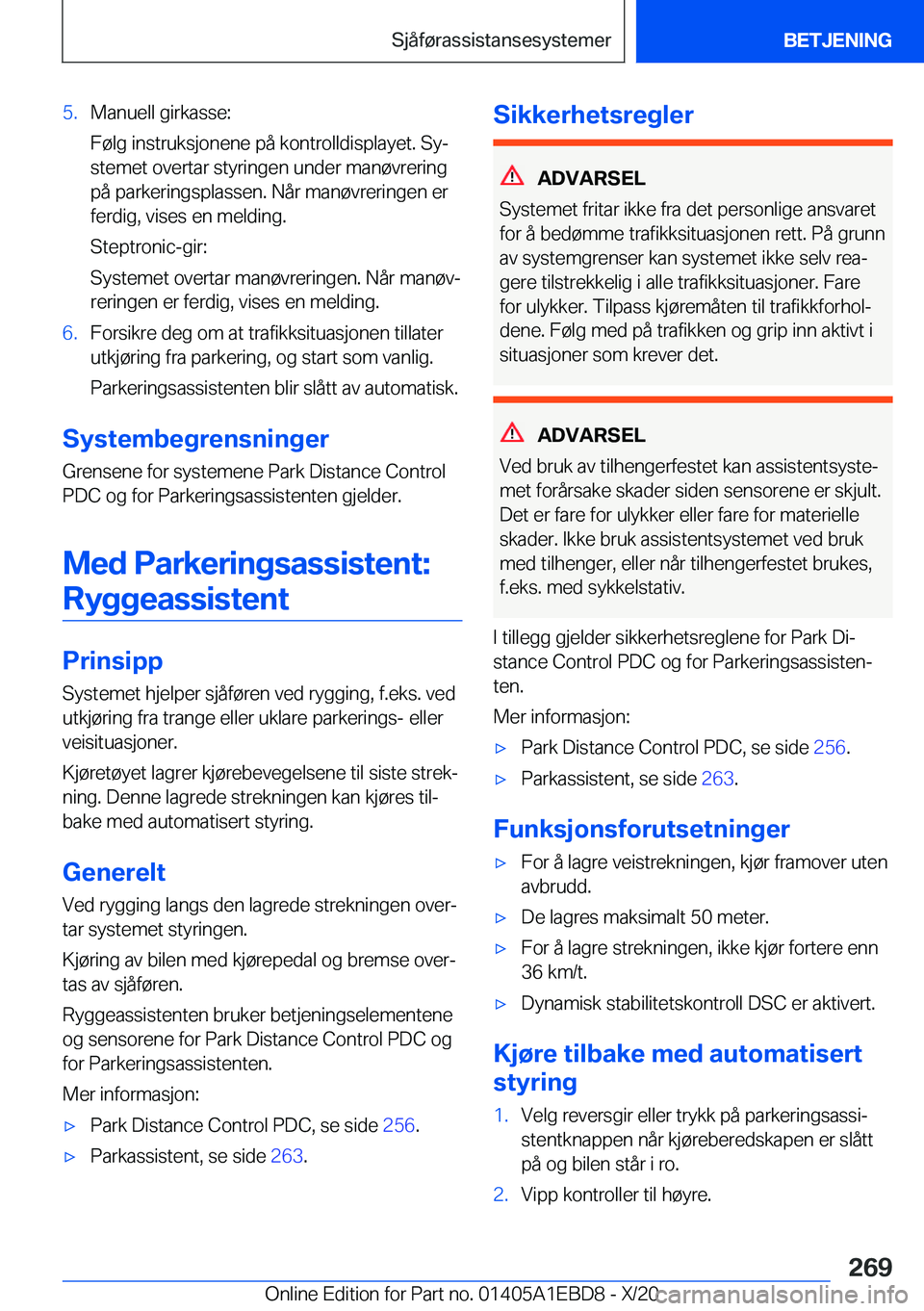 BMW 3 SERIES 2021  InstruksjonsbØker (in Norwegian) �5�.�M�a�n�u�e�l�l��g�i�r�k�a�s�s�e�:
�F�