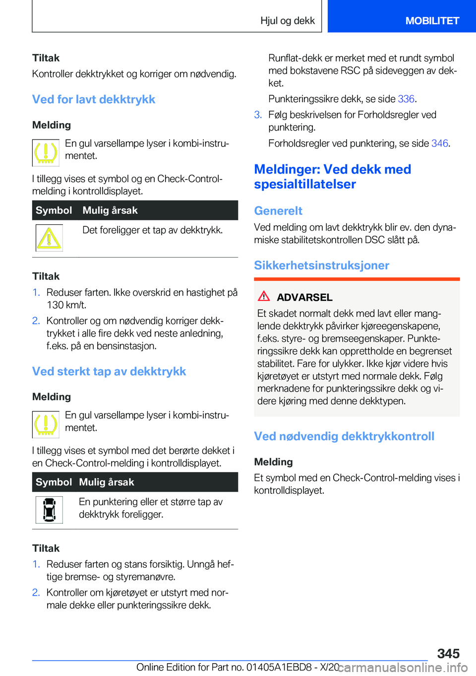BMW 3 SERIES 2021  InstruksjonsbØker (in Norwegian) �T�i�l�t�a�k
�K�o�n�t�r�o�l�l�e�r��d�e�k�k�t�r�y�k�k�e�t��o�g��k�o�r�r�i�g�e�r��o�m��n�