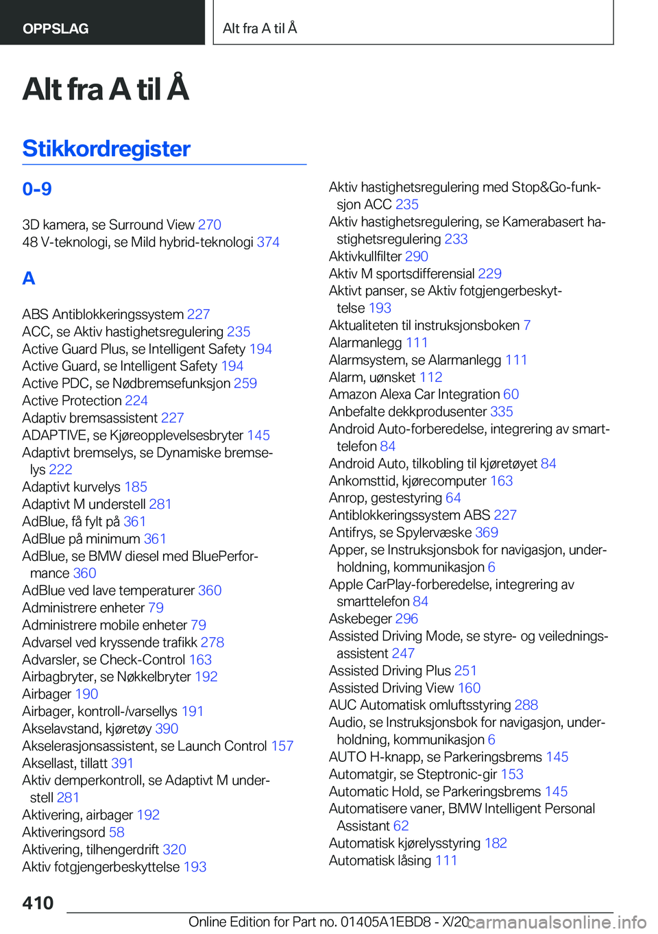 BMW 3 SERIES 2021  InstruksjonsbØker (in Norwegian) �A�l�t��f�r�a��A��t�i�l��