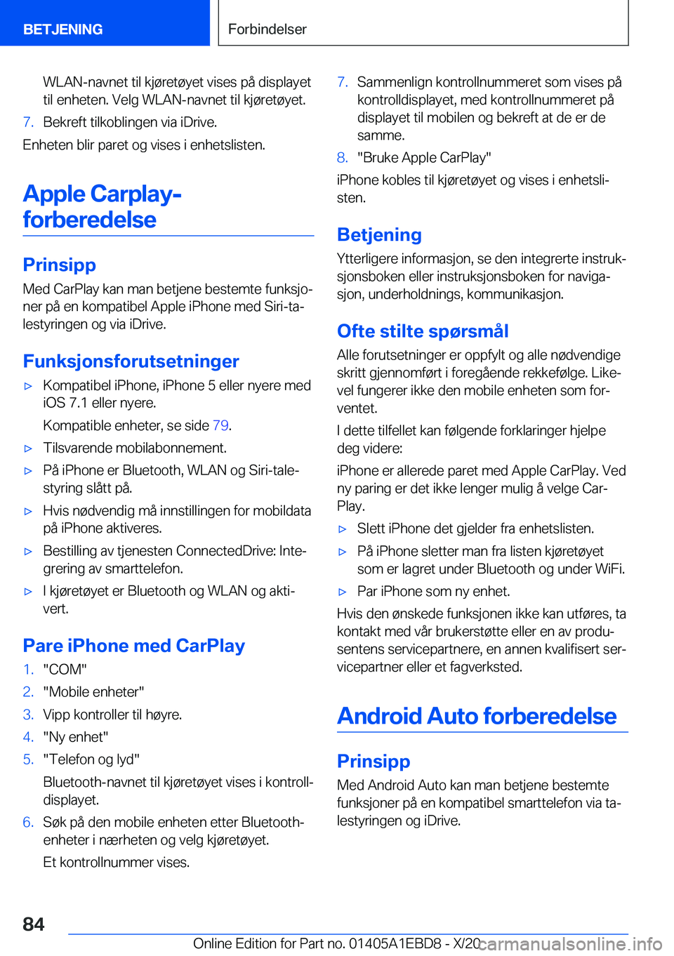 BMW 3 SERIES 2021  InstruksjonsbØker (in Norwegian) �W�L�A�N�-�n�a�v�n�e�t��t�i�l��k�j�