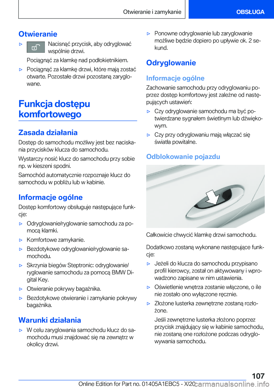 BMW 3 SERIES 2021  Instrukcja obsługi (in Polish) �O�t�w�i�e�r�a�n�i�e'x�N�a�c�i�s�n�