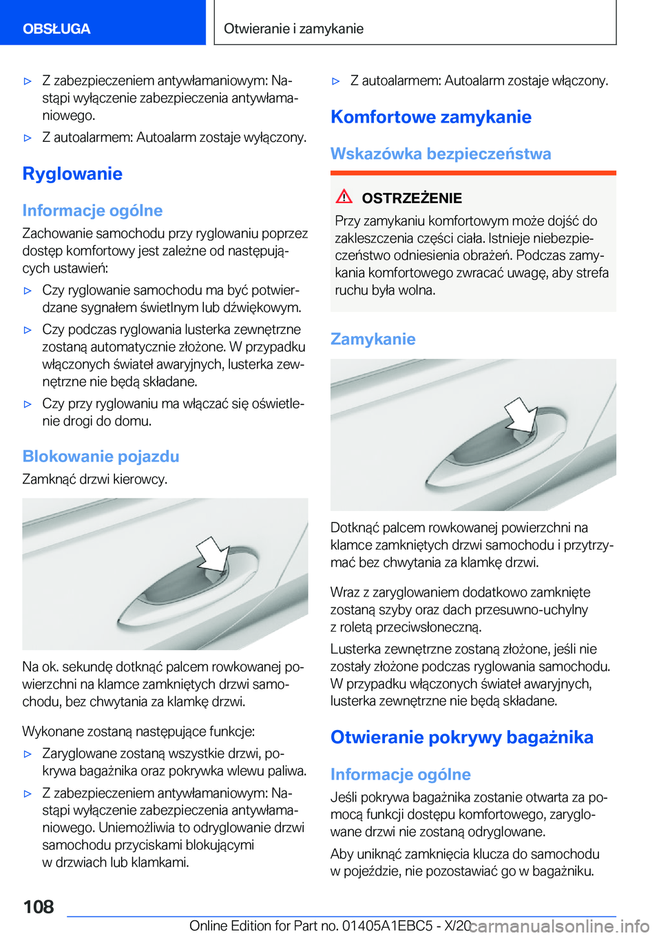 BMW 3 SERIES 2021  Instrukcja obsługi (in Polish) 'x�Z��z�a�b�e�z�p�i�e�c�z�e�n�i�e�m��a�n�t�y�w�ł�a�m�a�n�i�o�w�y�m�:��N�aj�s�t�