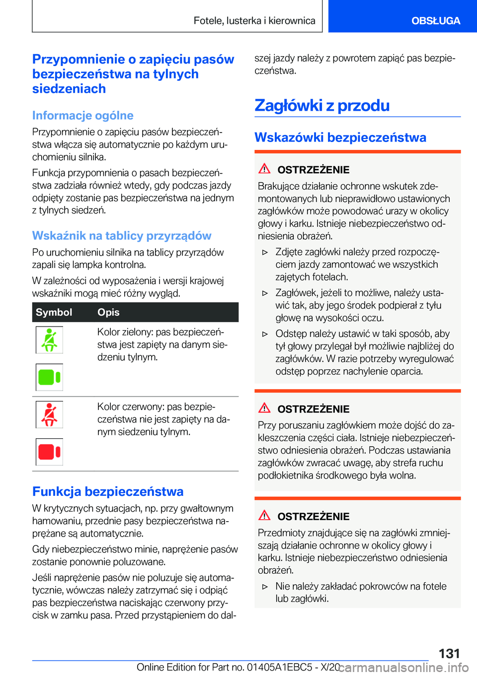 BMW 3 SERIES 2021  Instrukcja obsługi (in Polish) �P�r�z�y�p�o�m�n�i�e�n�i�e��o��z�a�p�i�