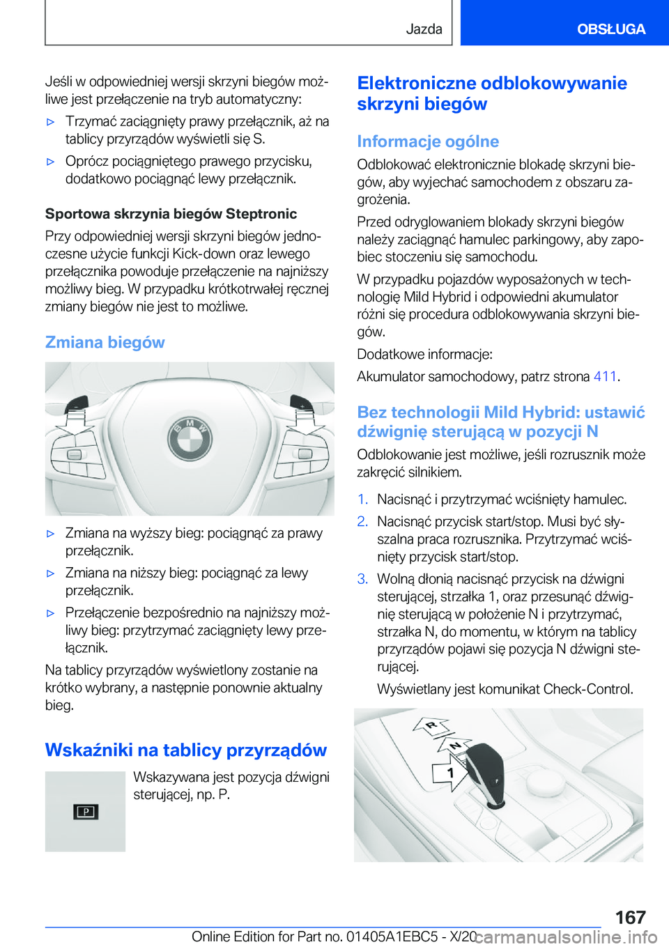BMW 3 SERIES 2021  Instrukcja obsługi (in Polish) �J�e�l�i��w��o�d�p�o�w�i�e�d�n�i�e�j��w�e�r�s�j�i��s�k�r�z�y�n�i��b�i�e�g�