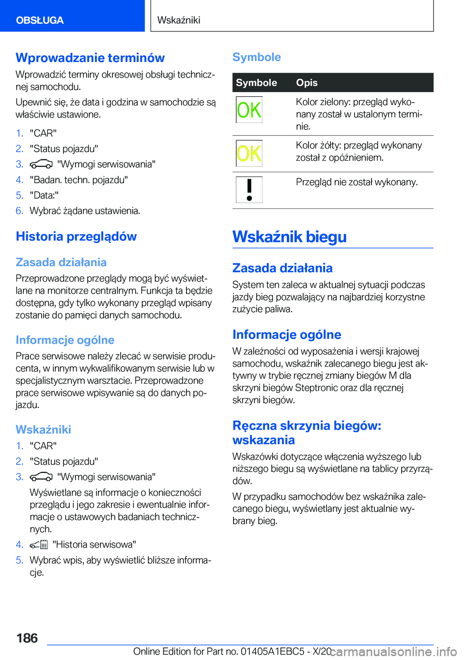 BMW 3 SERIES 2021  Instrukcja obsługi (in Polish) �W�p�r�o�w�a�d�z�a�n�i�e��t�e�r�m�i�n�