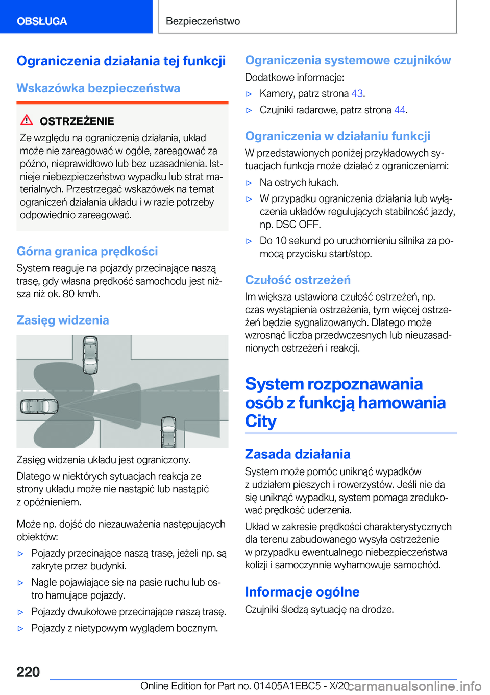 BMW 3 SERIES 2021  Instrukcja obsługi (in Polish) �O�g�r�a�n�i�c�z�e�n�i�a��d�z�i�a�ł�a�n�i�a��t�e�j��f�u�n�k�c�j�i�W�s�k�a�z�