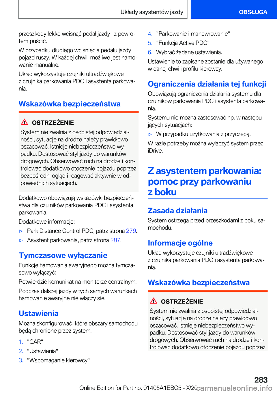 BMW 3 SERIES 2021  Instrukcja obsługi (in Polish) �p�r�z�e�s�z�k�o�d�y��l�e�k�k�o��w�c�i�s�n�