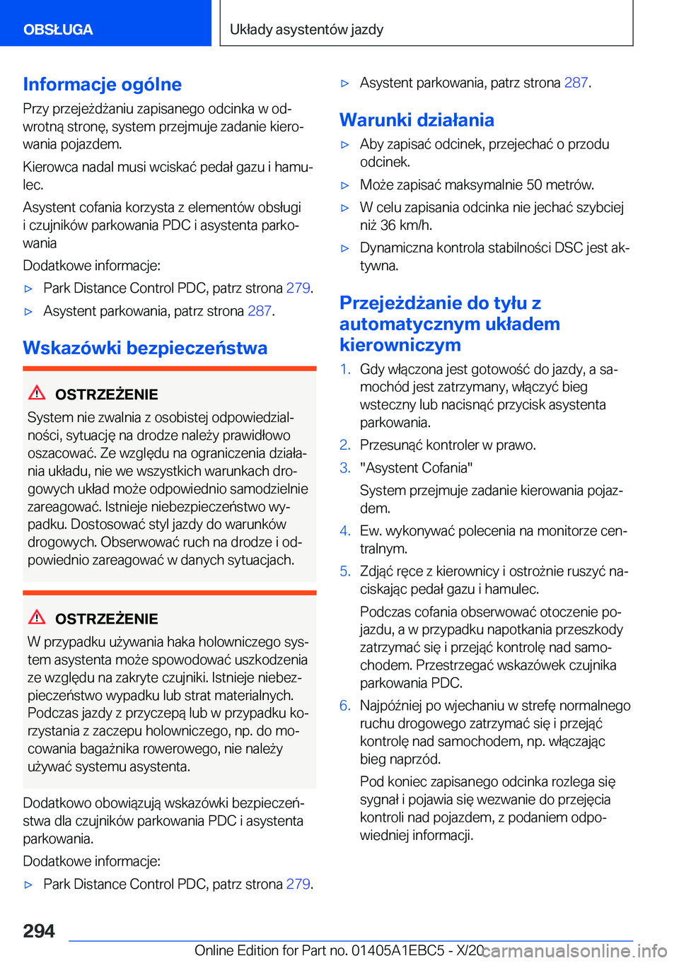 BMW 3 SERIES 2021  Instrukcja obsługi (in Polish) �I�n�f�o�r�m�a�c�j�e��o�g�