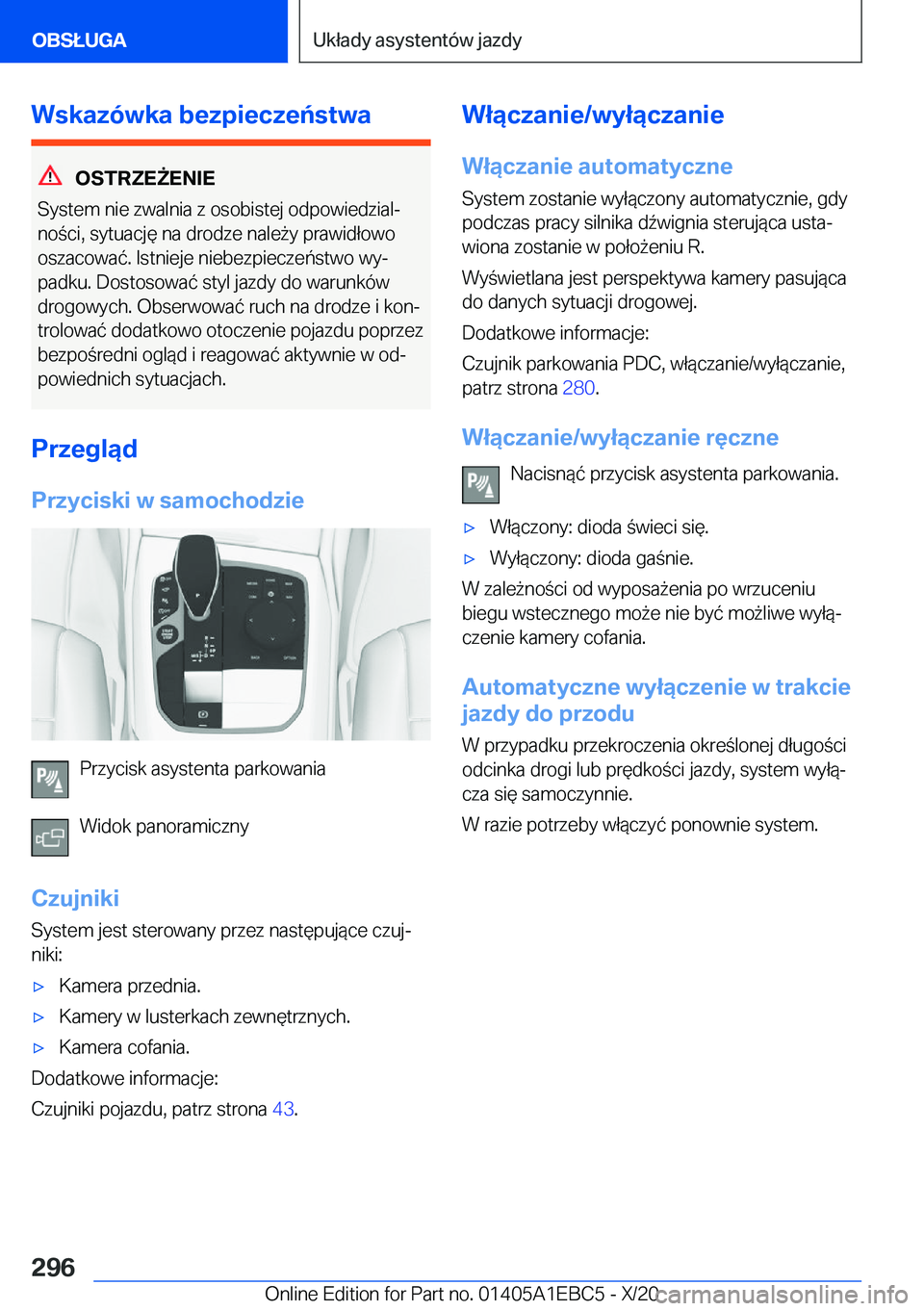 BMW 3 SERIES 2021  Instrukcja obsługi (in Polish) �W�s�k�a�z�