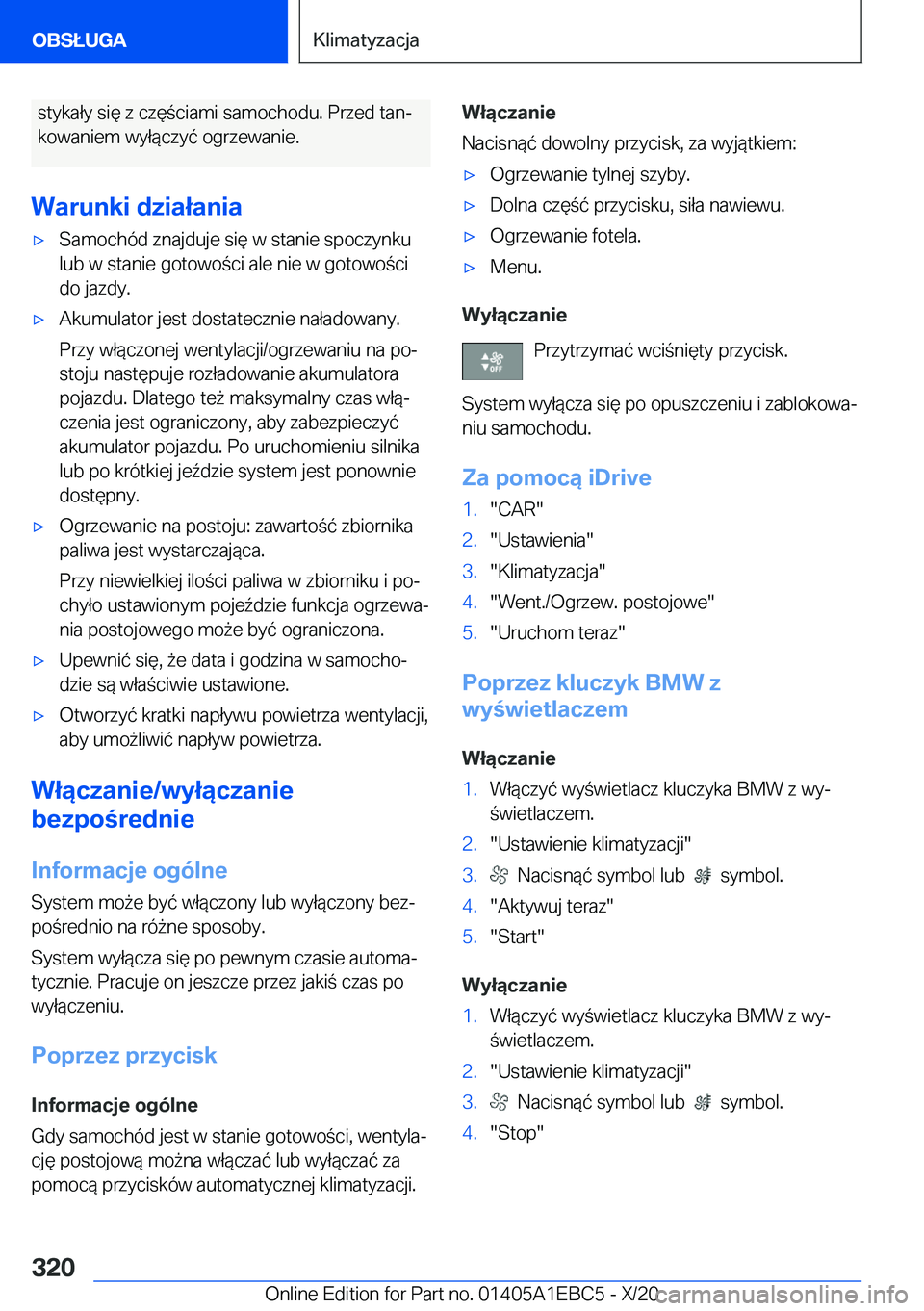 BMW 3 SERIES 2021  Instrukcja obsługi (in Polish) �s�t�y�k�a�ł�y��s�i�