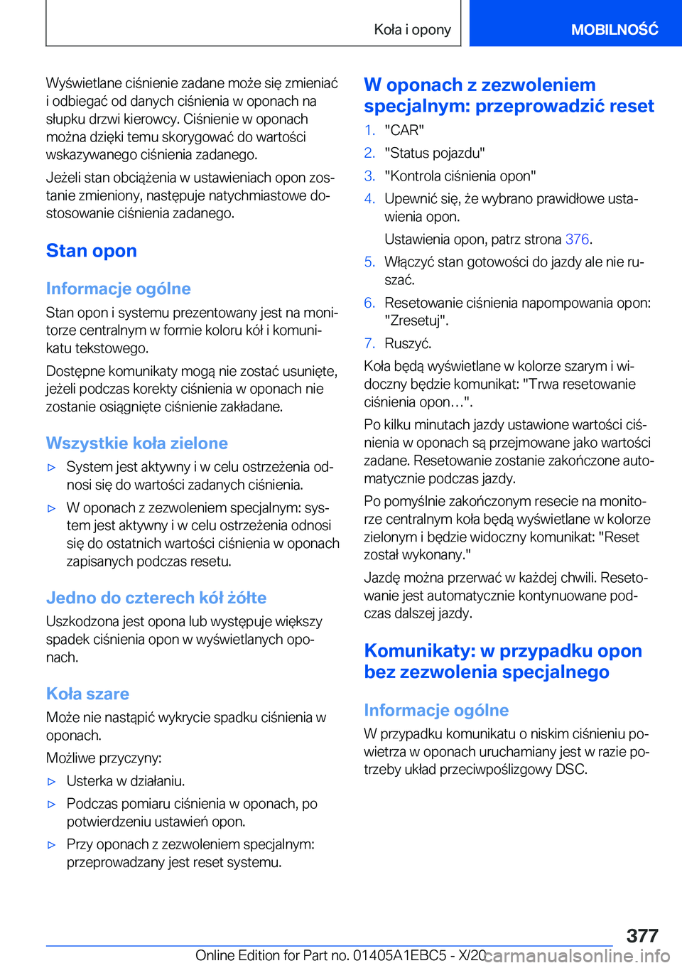BMW 3 SERIES 2021  Instrukcja obsługi (in Polish) �W�y�w�i�e�t�l�a�n�e��c�i�n�i�e�n�i�e��z�a�d�a�n�e��m�o9�e��s�i�