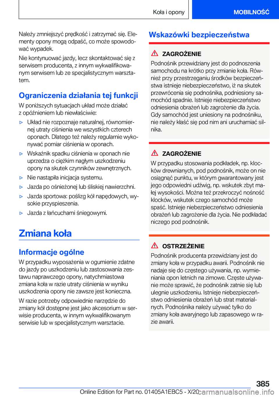 BMW 3 SERIES 2021  Instrukcja obsługi (in Polish) �N�a�l�e9�y��z�m�n�i�e�j�s�z�y�