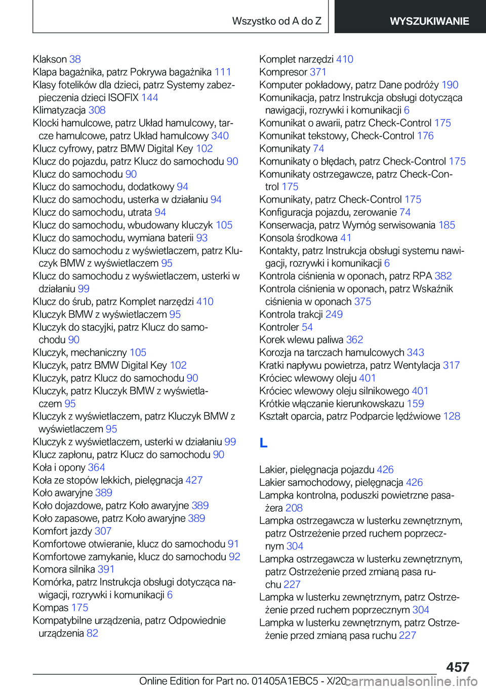 BMW 3 SERIES 2021  Instrukcja obsługi (in Polish) �K�l�a�k�s�o�n��3�8�
�K�l�a�p�a��b�a�g�a9�n�i�k�a�,��p�a�t�r�z��P�o�k�r�y�w�a��b�a�g�a9�n�i�k�a� �1�1�1�
�K�l�a�s�y��f�o�t�e�l�i�k�