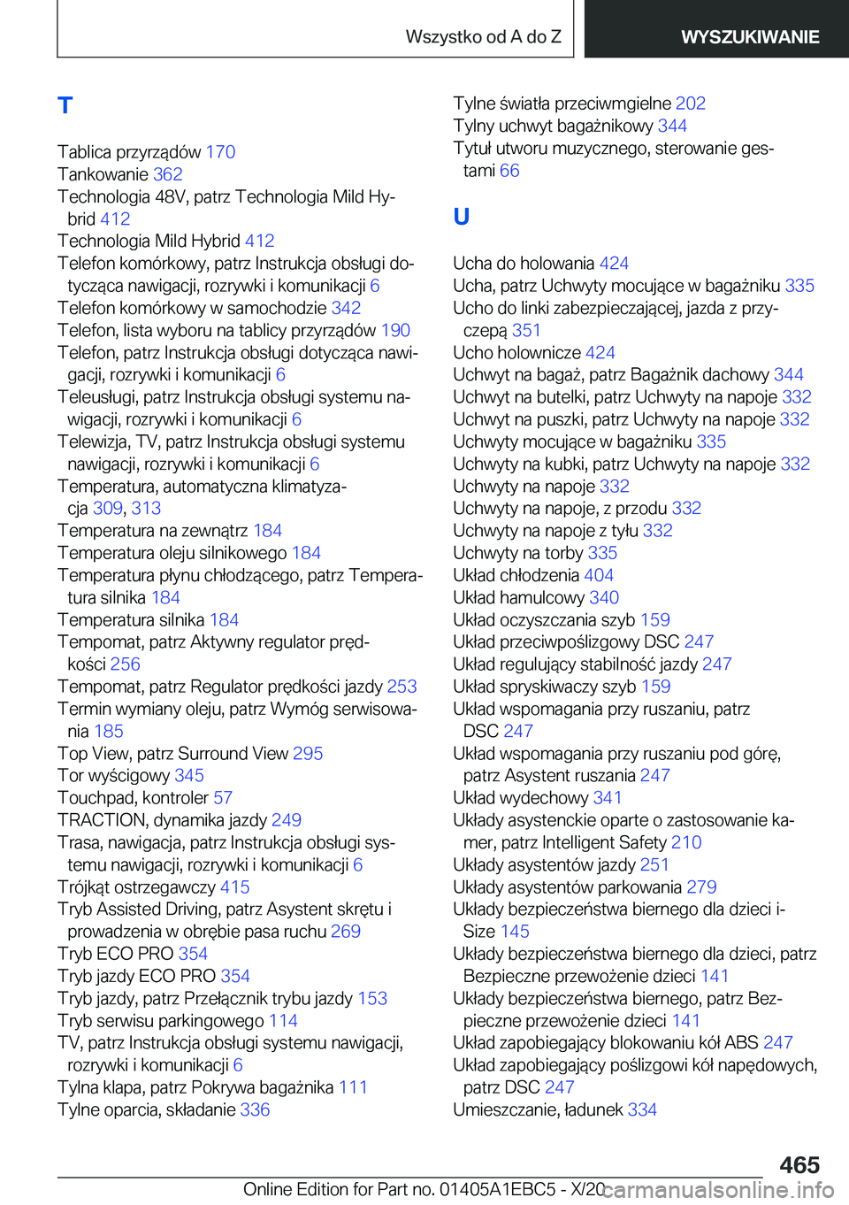 BMW 3 SERIES 2021  Instrukcja obsługi (in Polish) �T�T�a�b�l�i�c�a��p�r�z�y�r�z�