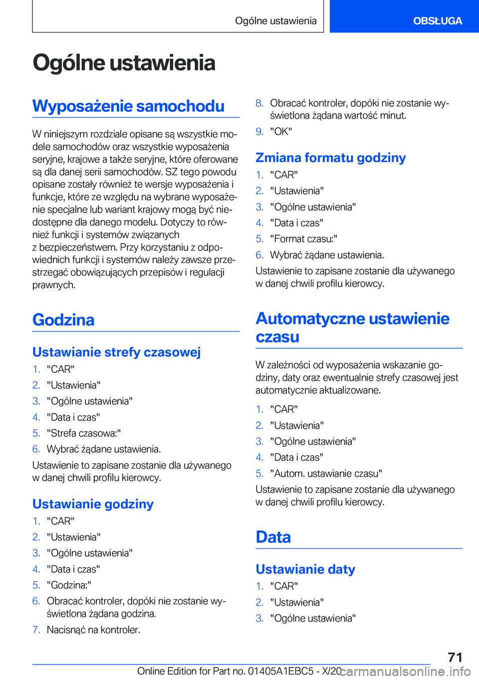 BMW 3 SERIES 2021  Instrukcja obsługi (in Polish) �O�g�