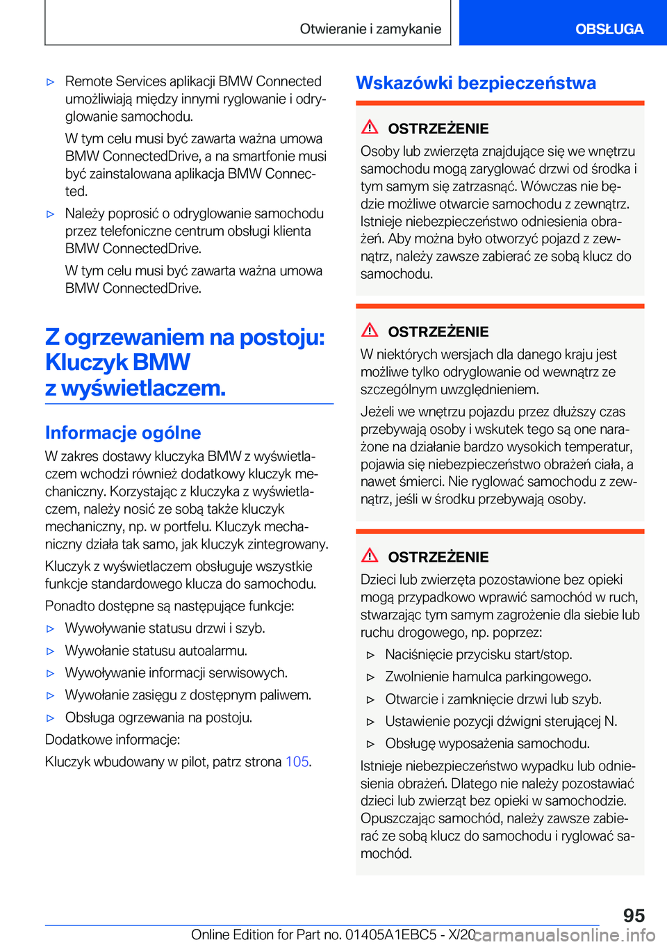 BMW 3 SERIES 2021  Instrukcja obsługi (in Polish) 'x�R�e�m�o�t�e��S�e�r�v�i�c�e�s��a�p�l�i�k�a�c�j�i��B�M�W��C�o�n�n�e�c�t�e�d�u�m�o9�l�i�w�i�a�j�