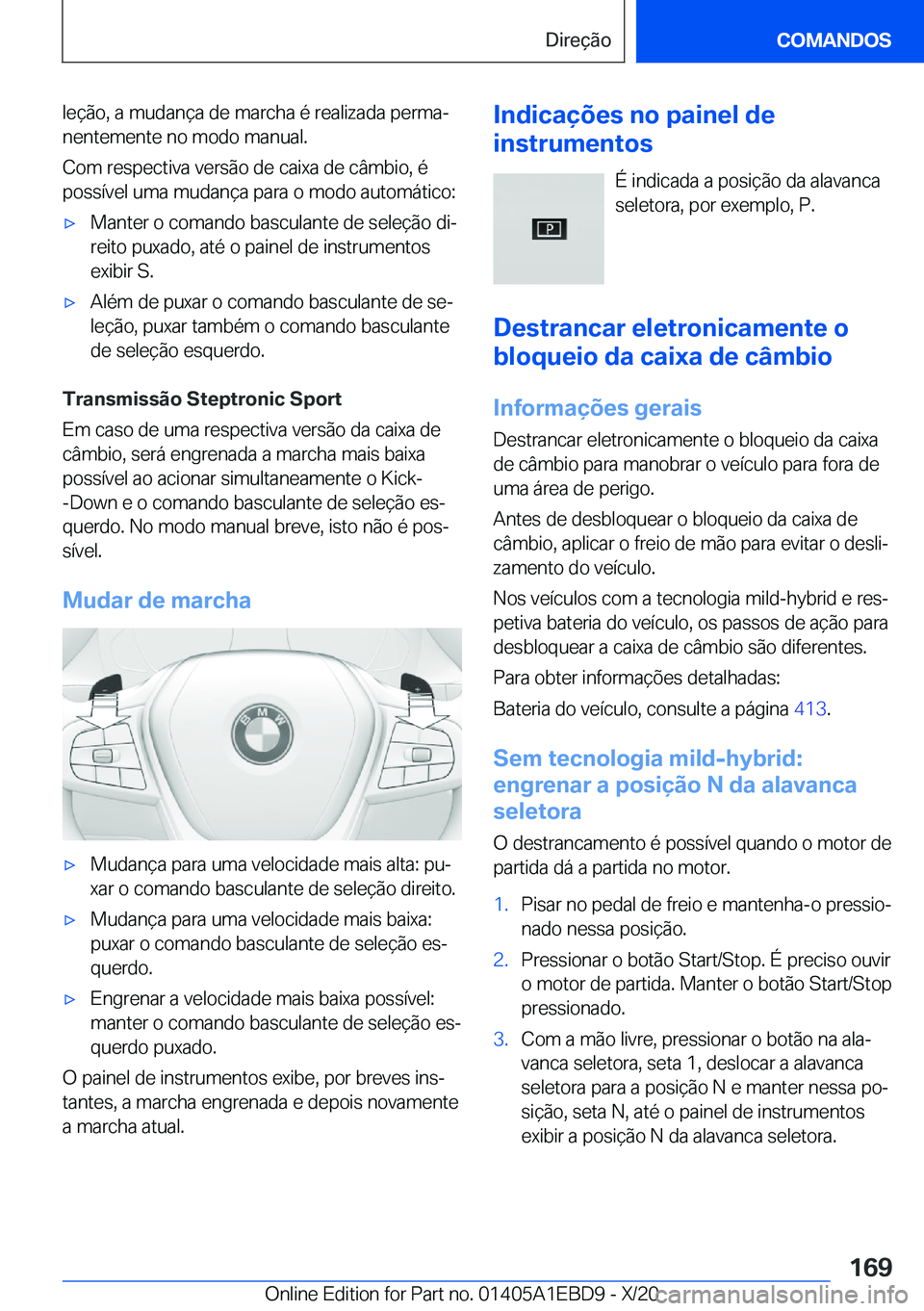 BMW 3 SERIES 2021  Manual do condutor (in Portuguese) �l�e�