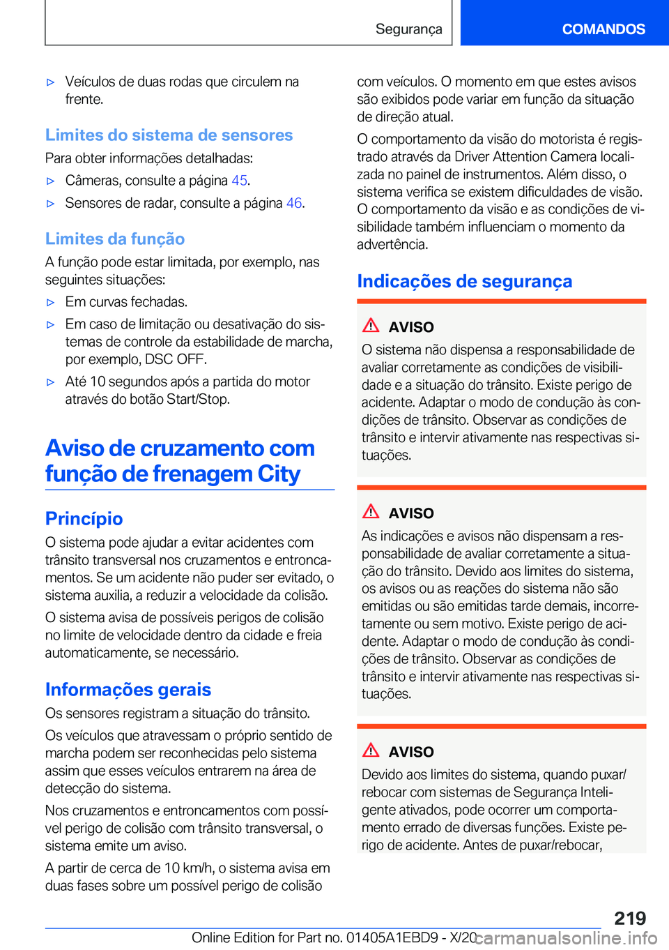 BMW 3 SERIES 2021  Manual do condutor (in Portuguese) x�V�e�