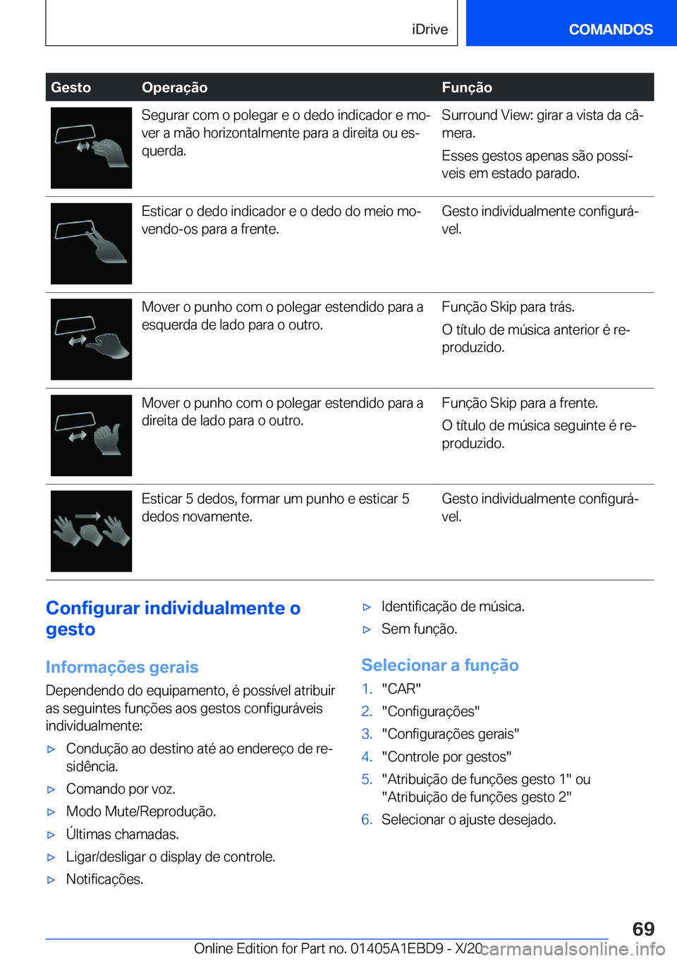 BMW 3 SERIES 2021  Manual do condutor (in Portuguese) �G�e�s�t�o�O�p�e�r�a�