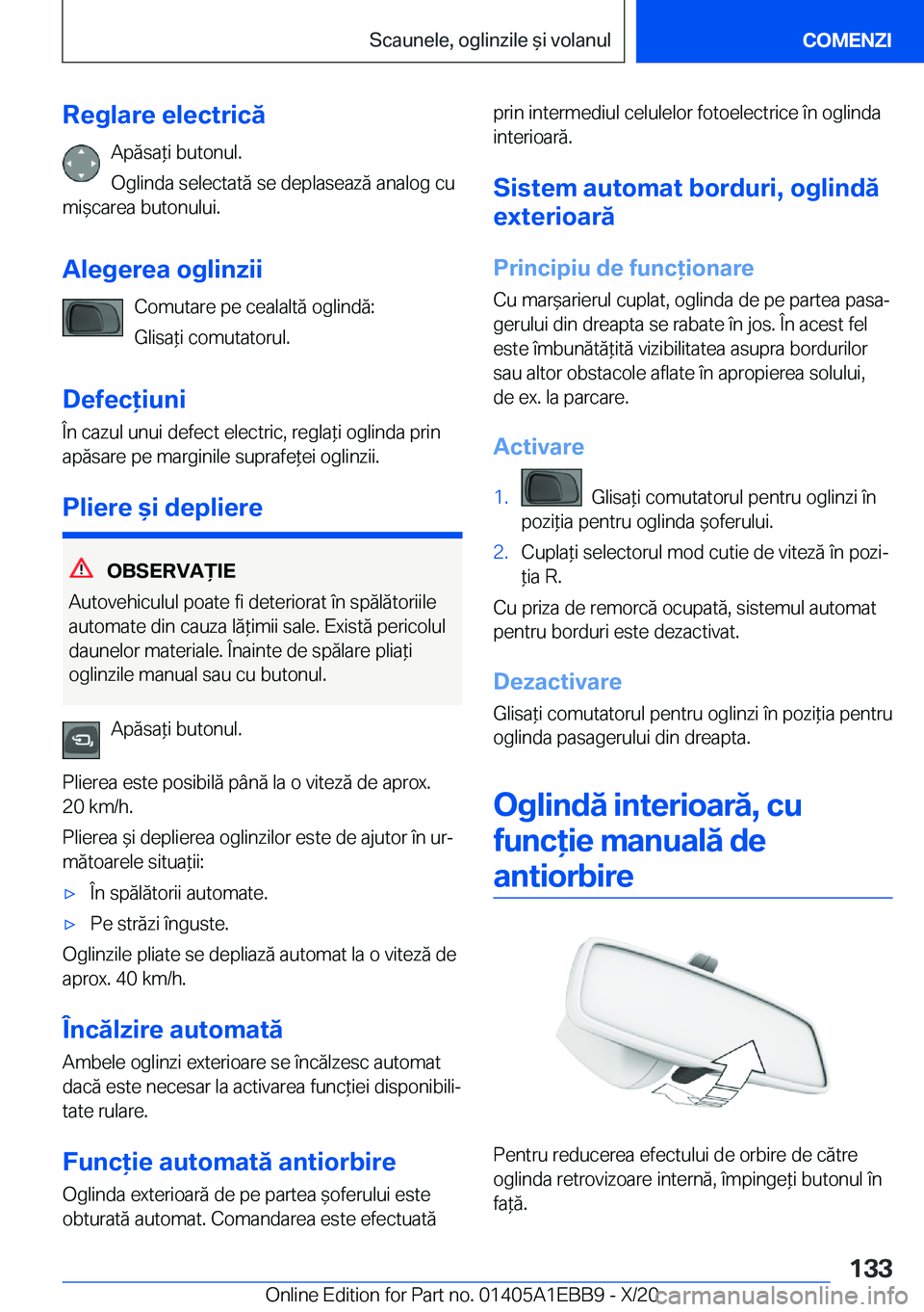 BMW 3 SERIES 2021  Ghiduri De Utilizare (in Romanian) �R�e�g�l�a�r�e��e�l�e�c�t�r�i�c�