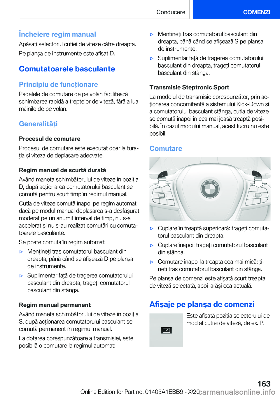 BMW 3 SERIES 2021  Ghiduri De Utilizare (in Romanian) �