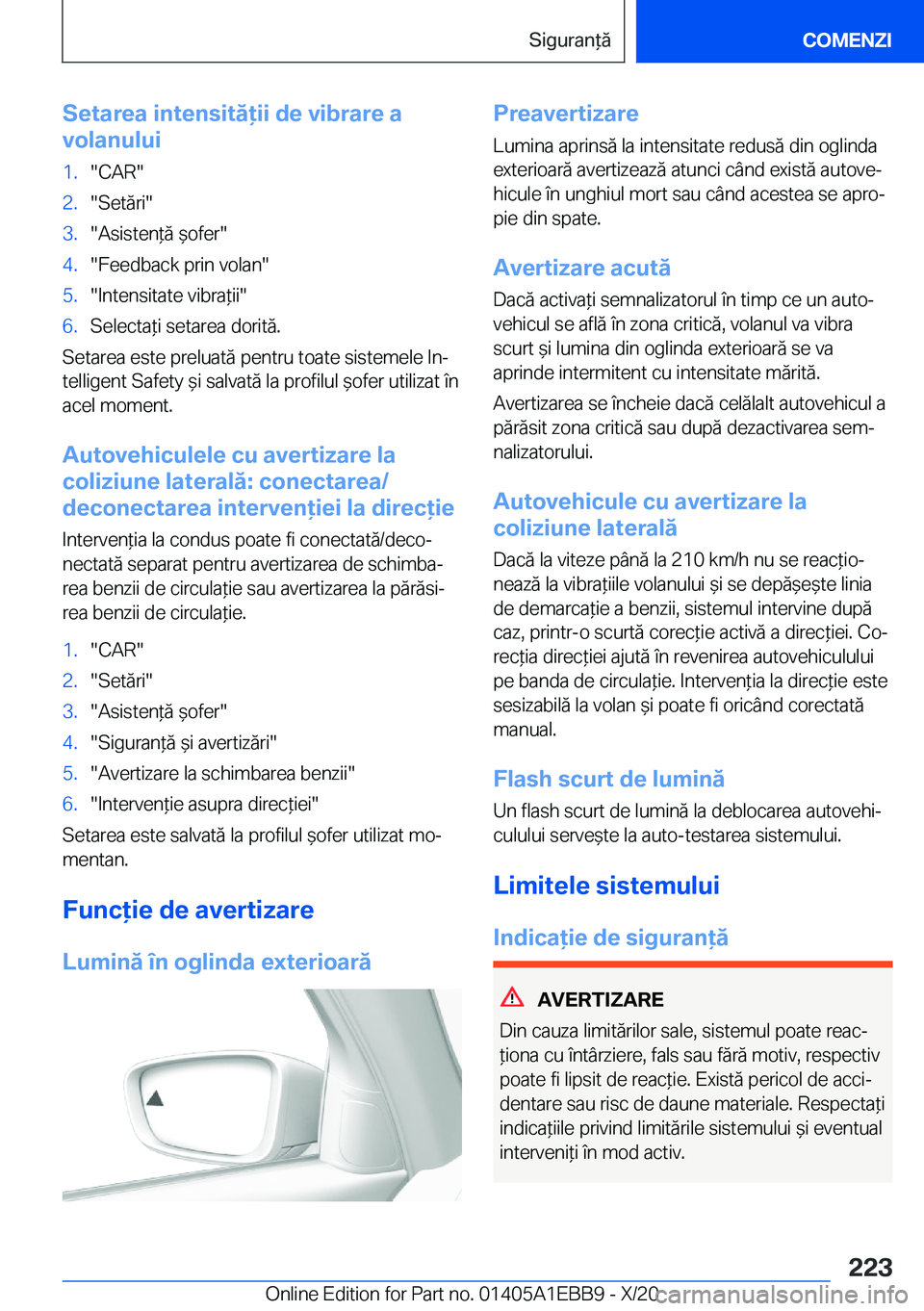 BMW 3 SERIES 2021  Ghiduri De Utilizare (in Romanian) �S�e�t�a�r�e�a��i�n�t�e�n�s�i�t�