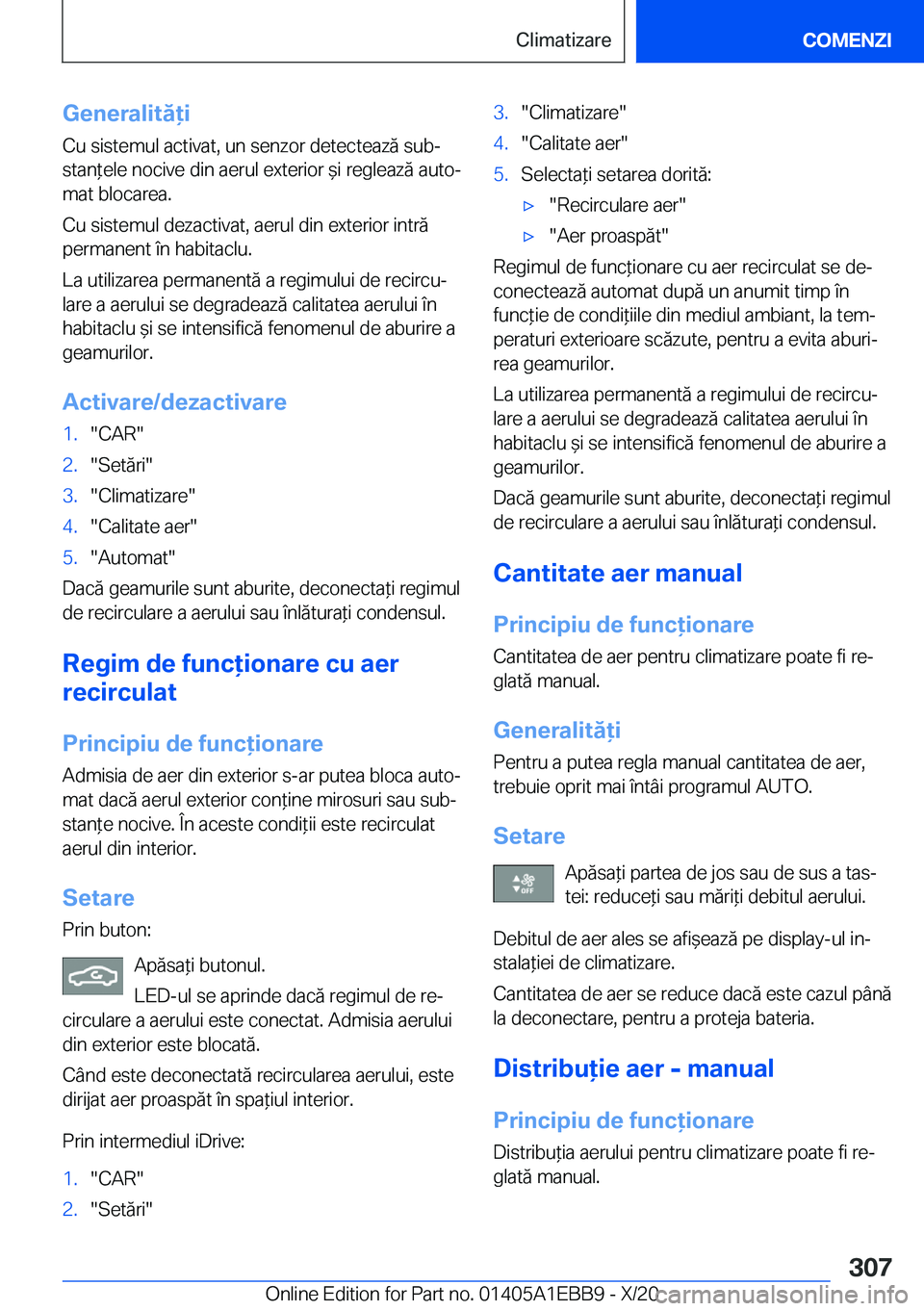 BMW 3 SERIES 2021  Ghiduri De Utilizare (in Romanian) �G�e�n�e�r�a�l�i�t�