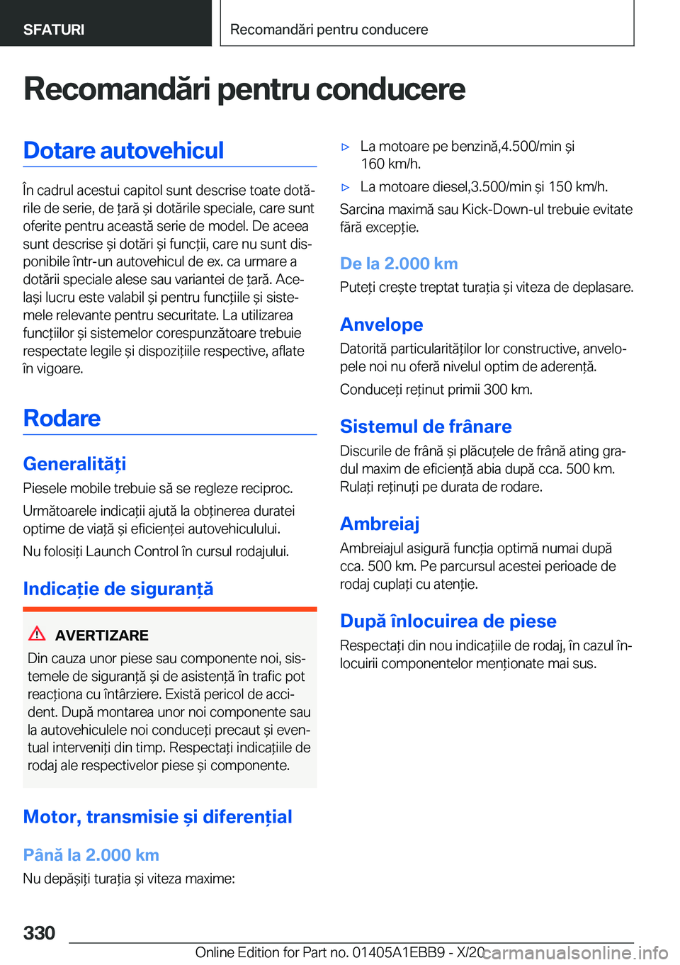 BMW 3 SERIES 2021  Ghiduri De Utilizare (in Romanian) �R�e�c�o�m�a�n�d�