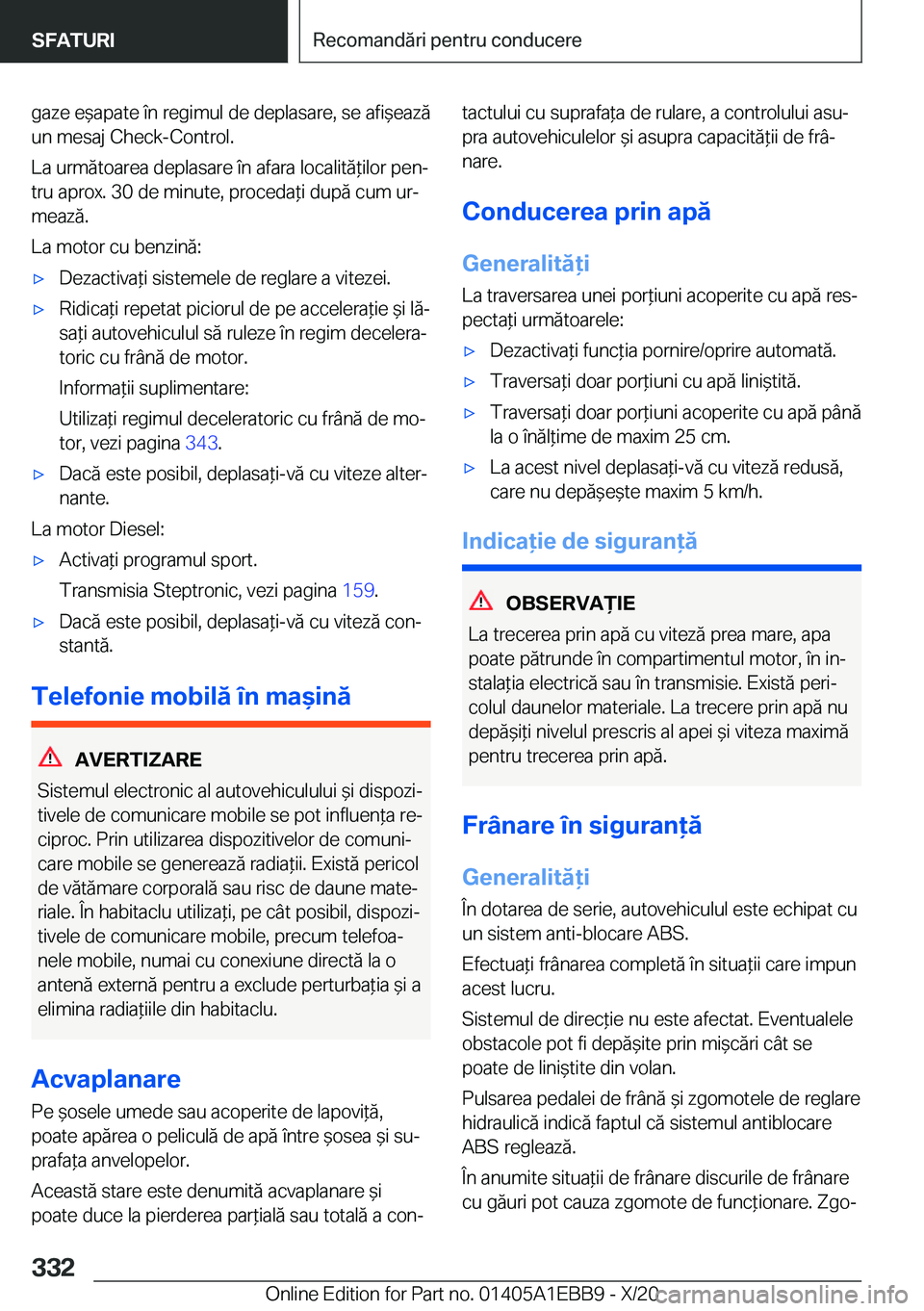 BMW 3 SERIES 2021  Ghiduri De Utilizare (in Romanian) �g�a�z�e��e&�a�p�a�t�e��