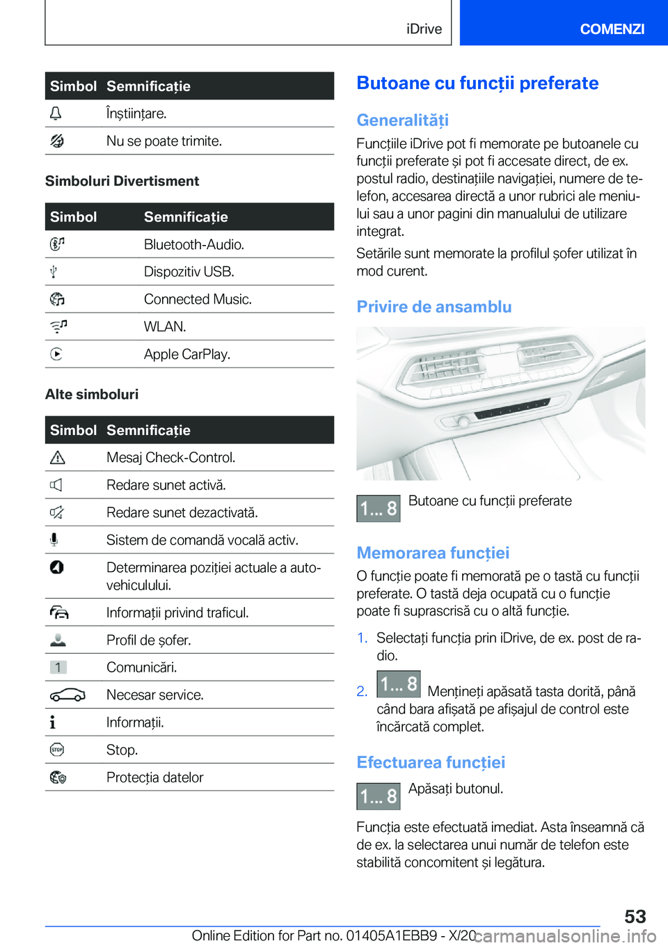 BMW 3 SERIES 2021  Ghiduri De Utilizare (in Romanian) �S�i�m�b�o�l�S�e�m�n�i�f�i�c�a�i�e��