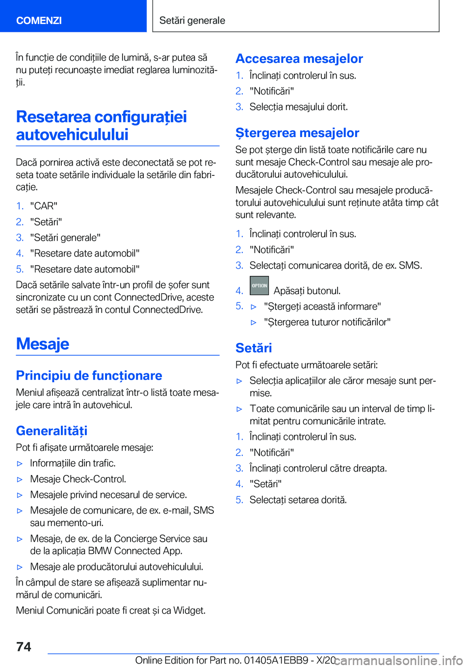 BMW 3 SERIES 2021  Ghiduri De Utilizare (in Romanian) �