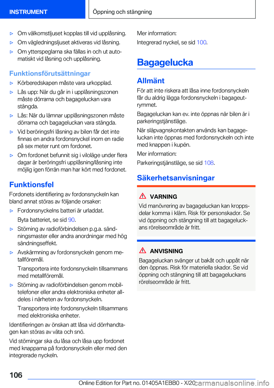 BMW 3 SERIES 2021  InstruktionsbÖcker (in Swedish) 'x�O�m��v�ä�l�k�o�m�s�t�l�j�u�s�e�t��k�o�p�p�l�a�s��t�i�l�l��v�i�d��u�p�p�l�å�s�n�i�n�g�.'x�O�m��v�ä�g�l�e�d�n�i�n�g�s�l�j�u�s�e�t��a�k�t�i�v�e�r�a�s��v�i�d��l�å�s�n�i�n�g�.'x