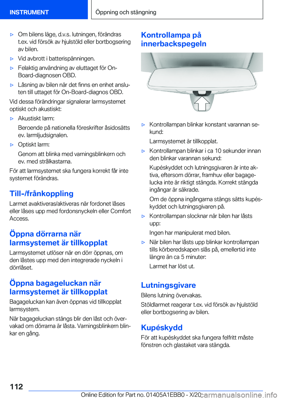 BMW 3 SERIES 2021  InstruktionsbÖcker (in Swedish) 'x�O�m��b�i�l�e�n�s��l�ä�g�e�,��d�.�v�.�s�.��l�u�t�n�i�n�g�e�n�,��f�