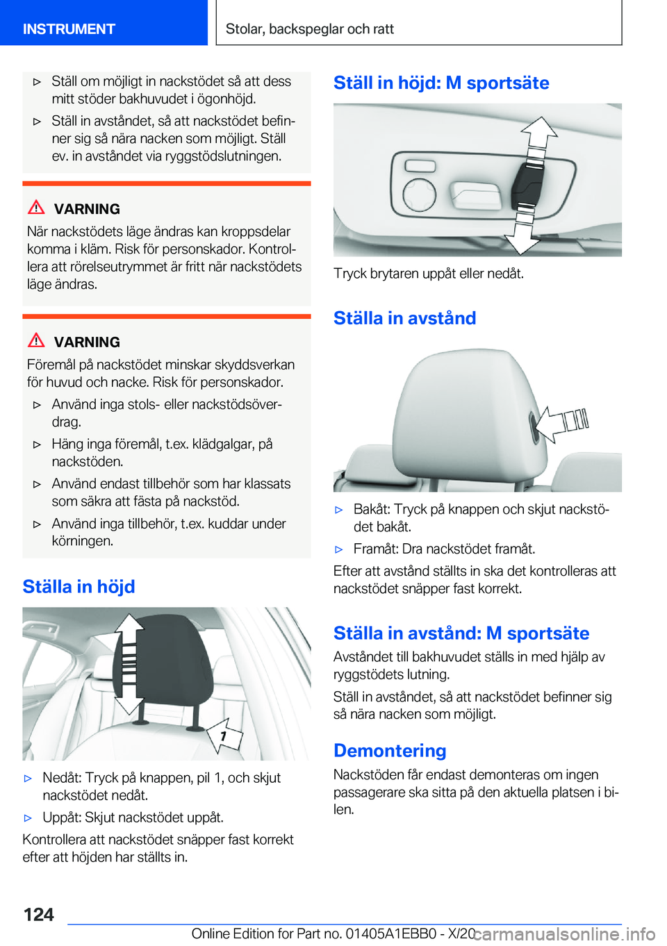 BMW 3 SERIES 2021  InstruktionsbÖcker (in Swedish) 'x�S�t�ä�l�l��o�m��m�