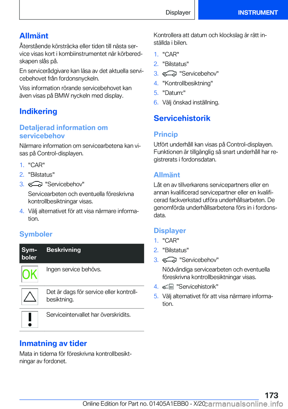 BMW 3 SERIES 2021  InstruktionsbÖcker (in Swedish) �A�l�l�m�ä�n�t
�Å�t�e�r�s�t�å�e�n�d�e��k�